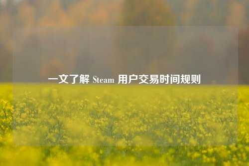 一文了解 Steam 用户交易时间规则
