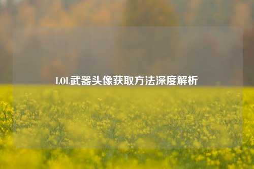 LOL武器头像获取方法深度解析