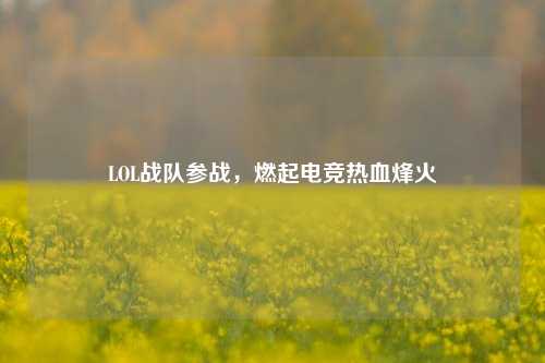 LOL战队参战，燃起电竞热血烽火