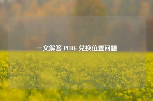 一文解答 PUBG 兑换位置问题