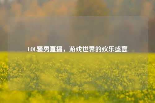LOL骚男直播，游戏世界的欢乐盛宴