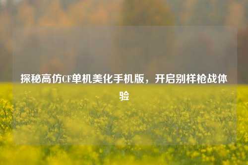 探秘高仿CF单机美化手机版，开启别样枪战体验