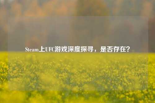 Steam上UFC游戏深度探寻,是否存在?