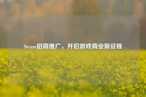 Steam招商推广,开启游戏商业新征程