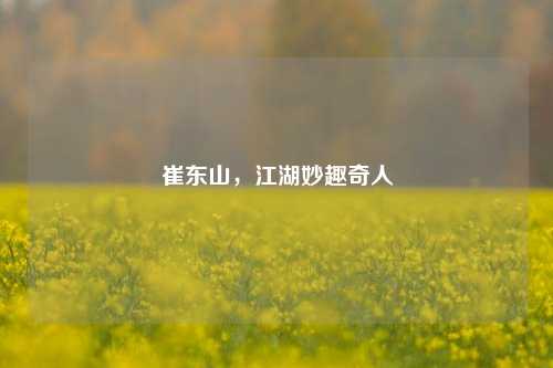 崔东山，江湖妙趣奇人