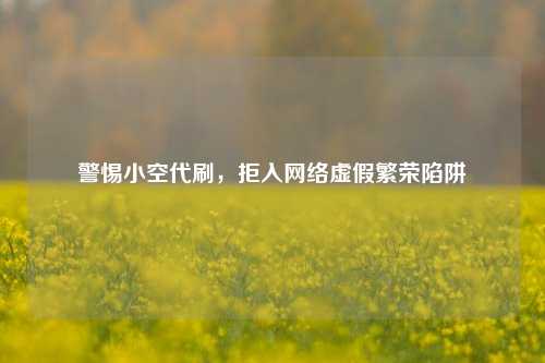 警惕小空代刷,拒入网络虚假繁荣陷阱