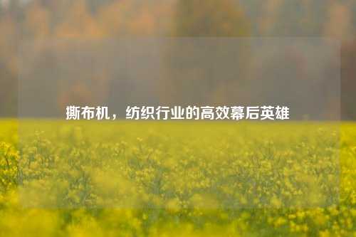 撕布机，纺织行业的高效幕后英雄