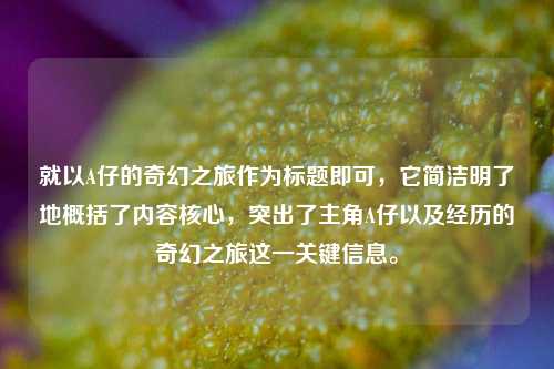 就以A仔的奇幻之旅作为标题即可，它简洁明了地概括了内容核心，突出了主角A仔以及经历的奇幻之旅这一关键信息。